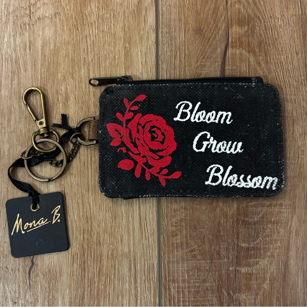 Mona B Upcycled Zip ID Case NWT